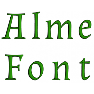 Alme Embroidery Font Digitized Lower and Upper Case 1 2 3 inch Instant Download