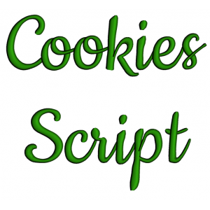 Cookies Embroidery Font Digitized Lower and Upper Case 1 2 3 inch Instant Download
