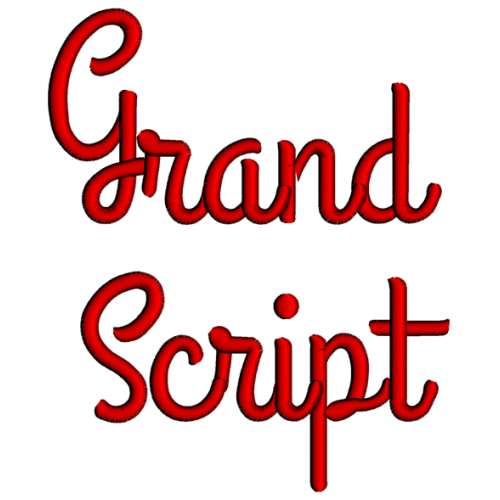 Grand Embroidery Font Digitized Lower and Upper Case 1 2 3 inch Instant Download