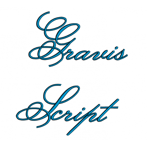 Gravis Embroidery Font Digitized Lower and Upper Case 1 2 3 inch Instant Download