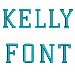 Kelly Embroidery Font Digitized Lower and Upper Case 1 2 3 inch Instant Download