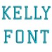 Kelly Embroidery Font Digitized Lower and Upper Case 1 2 3 inch Instant Download
