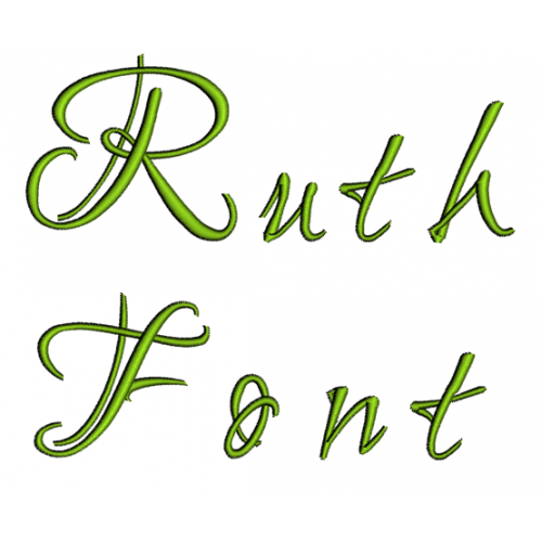 Ruth Embroidery Font Digitized Lower and Upper Case 1 2 3 inch Instant Download