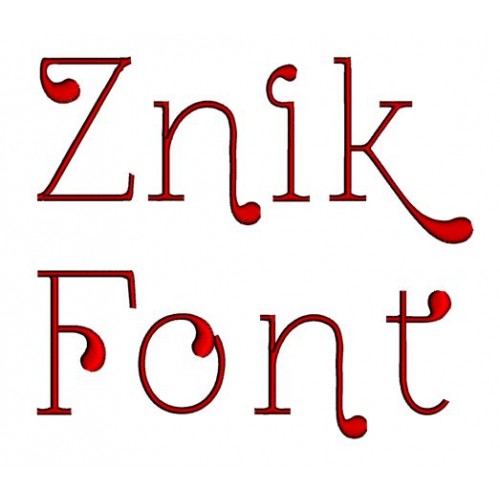 Znik Embroidery Font Digitized Lower and Upper Case 1 2 3 inch Instant Download