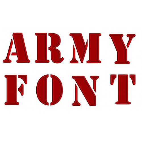 Army Embroidery Font Digitized Upper Case 1 2 3 inch Instant Download