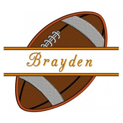 Football Split Filled In Digitized Machine Embroidery Design Pattern