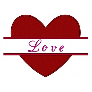 Heart Badge Split Filled In Digitized Machine Embroidery Design Pattern