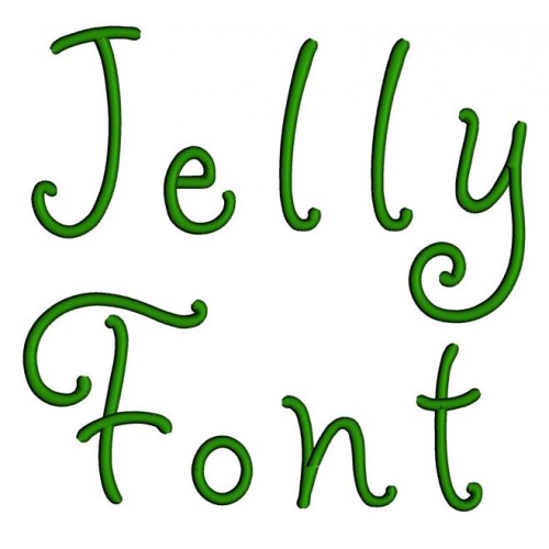 Jelly Embroidery Font Digitized Lower and Upper Case 1 2 3 inch Instant Download