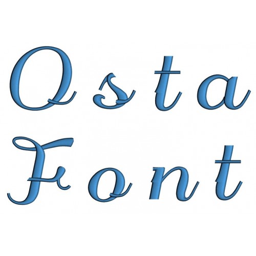 Osta Embroidery Font Digitized Lower and Upper Case 1 2 3 inch Instant Download