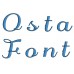 Osta Embroidery Font Digitized Lower and Upper Case 1 2 3 inch Instant Download