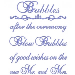 Bubbles after the ceremony Wedding Filled Machine Embroidery Design Bubbles after the ceremony Wedding Filled Machine Embroidery Design