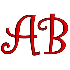 Curly Satin Stitch Monogram Machine Embroidery Upper Case Digitized Font Instant Download 1 2 3 inch