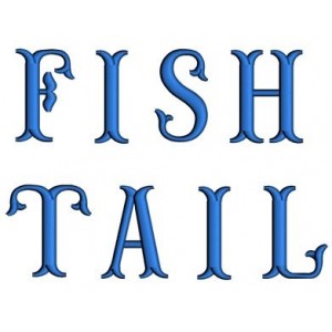 Fish Tail Digitized Machine Embroidery Monogram Upper Case Satin Stitch Font Instant Download 1 2 3 inch