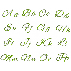 Lisa Script Machine Embroidery Digitized Font Upper and Lower Case 1 2 3 inches