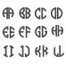2 Letter Circle Monogram Machine Embroidery Font Satin Stitch 1 2 3 inch