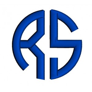 2 Letter Circle Monogram Machine Embroidery Font Satin Stitch 1 2 3 inch