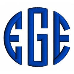Circle Monogram Satin Stitch 3 letter Machine Embroidery Font Circle Monogram Satin Stitch 3 letter Machine Embroidery Font