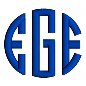 Circle Monogram Satin Stitch 3 letter Machine Embroidery Font Circle Monogram Satin Stitch 3 letter Machine Embroidery Font