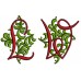 Leaf Fancy Script Satin Machine Embroidery Font