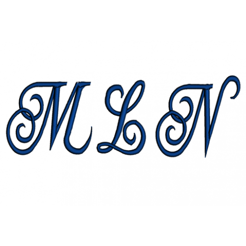 Curly Waves Monogram Machine Embroidery Font - Upper and lower Case