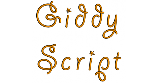 Giddy Embroidery Font Digitized Lower and Upper Case 1 2 3 inch Instant ...
