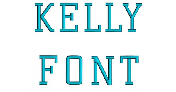 Kelly Embroidery Font Digitized Lower and Upper Case 1 2 3 inch Instant ...